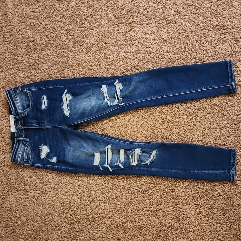 Bridge of Gly Elliott high rise skinny jeans distressed high stretch 24